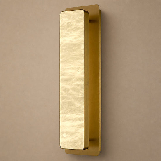 Tricolordeer Modern Rectangular Alabaster Wall Sconce