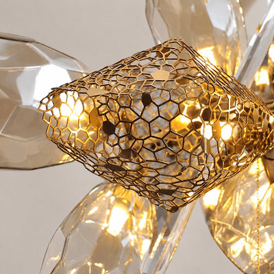 Tricolordeer Contemporary Crystal & Art Glass Cluster Chandelier