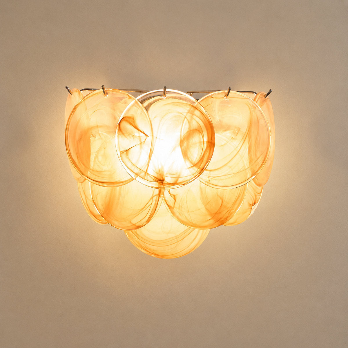 Lunaria Disc Glass Wall Lamp, 13.4-Inch, Green for Living Room & Dining Room