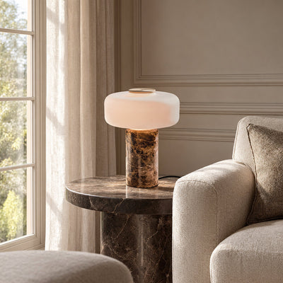 Tricolordeer Marble and Glass Table Lamp