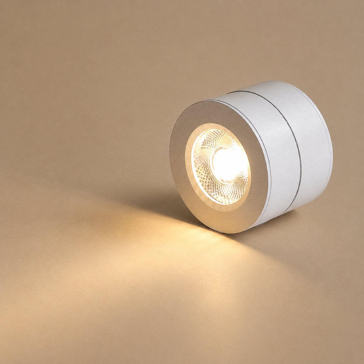 Round Rotating LED Downlight Wall Lamp, 3.4-Inch x H 0.9-Inch, White, Warm Light for Bedroom & Living Room