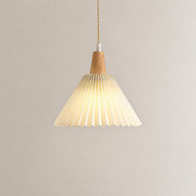 Tricolordeer Folded Paper & Wood Pendant Light