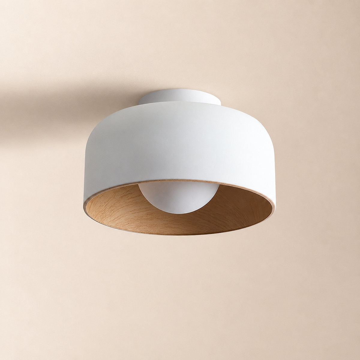 Lumosphere Ceiling Light, 8.7-Inch x H 5.1-Inch, Black & Walnut Grain Hydrographics for Living Room