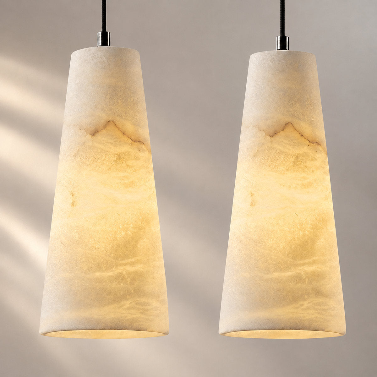 Tricolordeer Single Conical Marble Pendant – Matte Black
