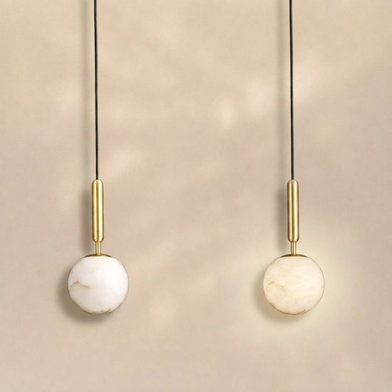 Alabaster Globe Pendant Light Collection for Dining Room & Living Room