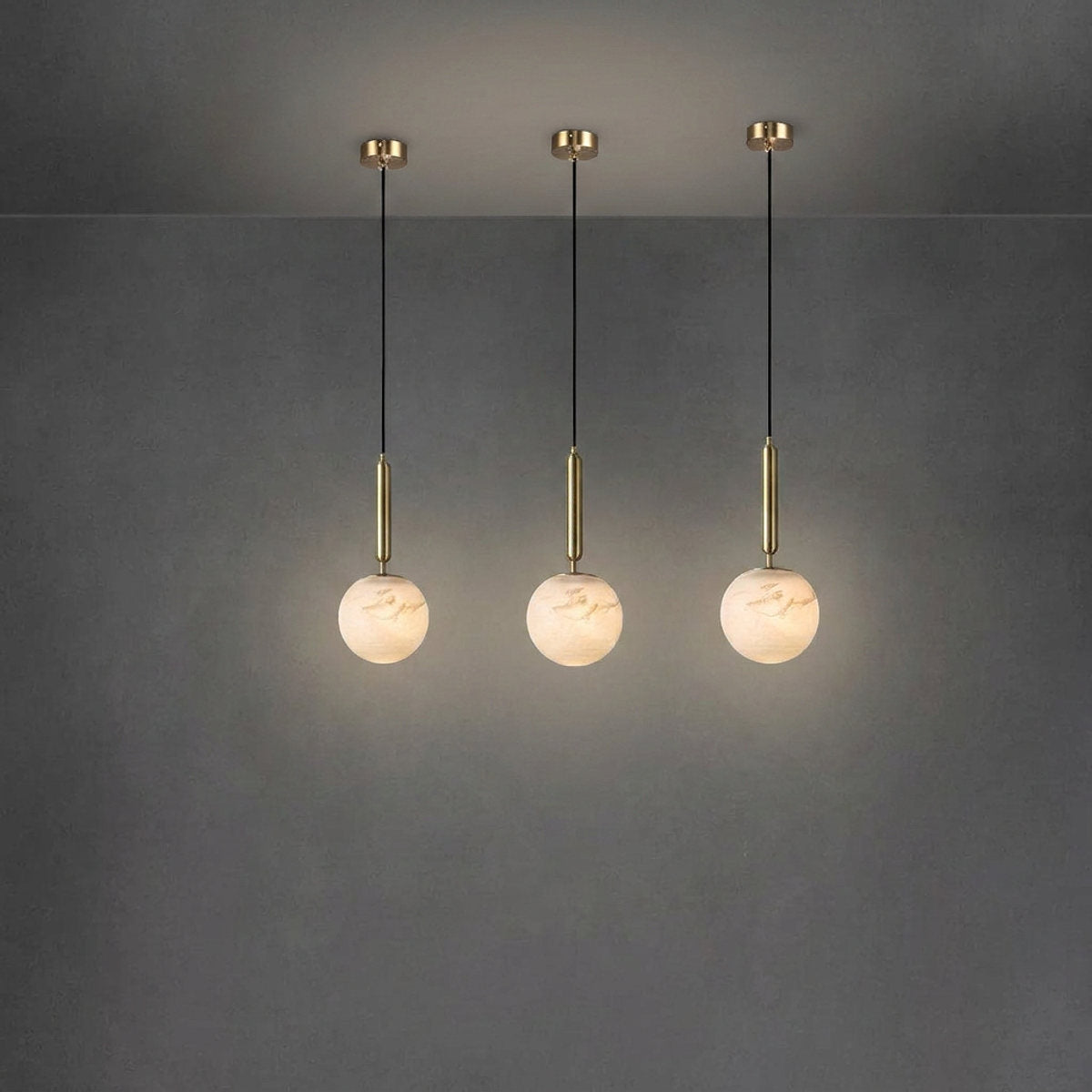 Alabaster Globe Pendant Light Collection for Dining Room & Living Room