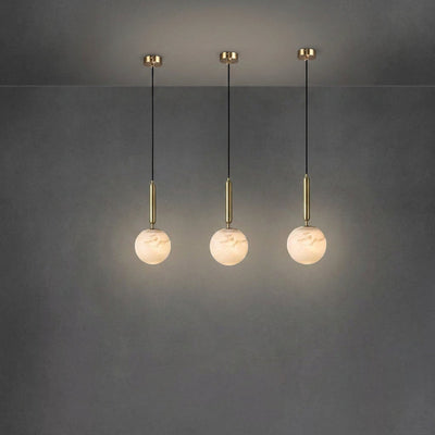 Alabaster Globe Pendant Light Collection for Dining Room & Living Room
