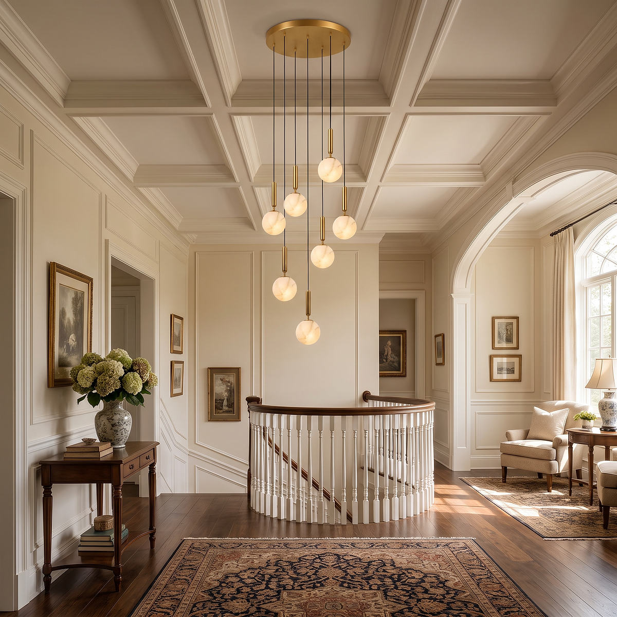 Alabaster Globe Pendant Light Collection for Dining Room & Living Room