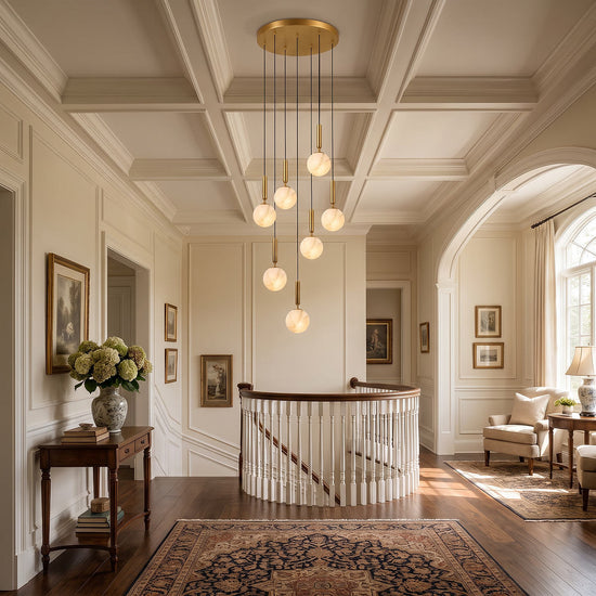 Alabaster Globe Pendant Light Collection for Dining Room & Living Room