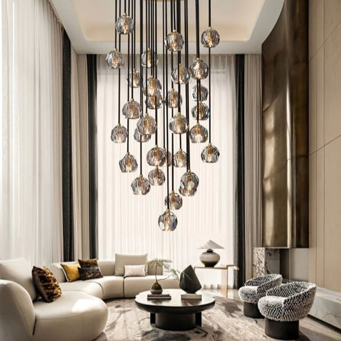 Boule Do Crystal Cluster Round Chandelier