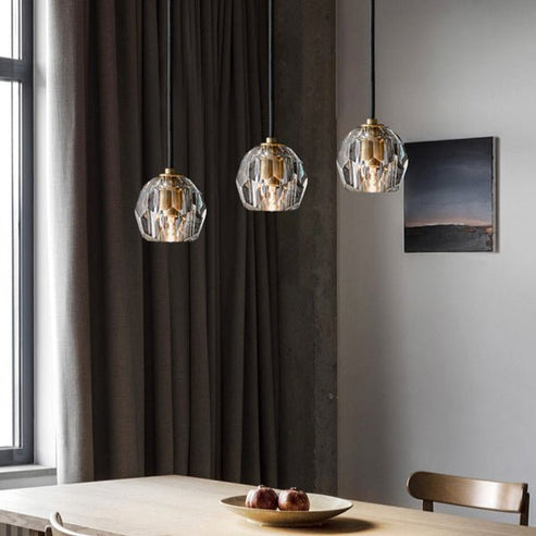 Boule Do Cristal Glass Pendant 5"D