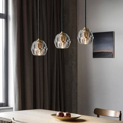 Boule Do Cristal Glass Pendant 5"D