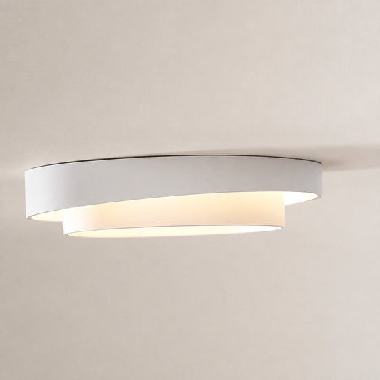 Melody Ceiling Light, 15.7-Inch x H 5.5-Inch, White, Warm Light for Living Room & Bedroom