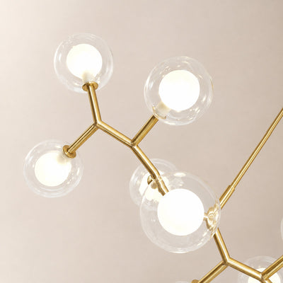 Golden Branch Glass Globe Chandelier