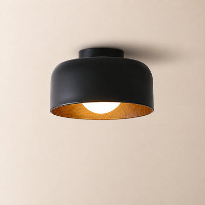 Lumosphere Ceiling Light, 8.7-Inch x H 5.1-Inch, Black & Walnut Grain Hydrographics for Living Room