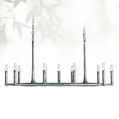 Thaddeas Forged Linear Chandelier 54"/72"/96"
