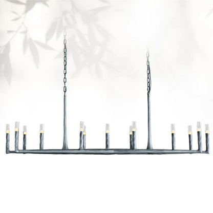 Thaddeas Forged Linear Chandelier 54"/72"/96"