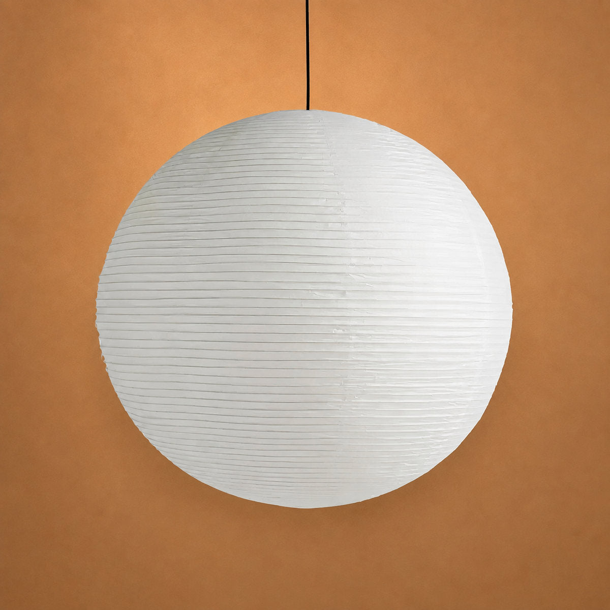 Round Sculptural Bamboo Pendant Light Warm Light for Dining Room & Bedroom