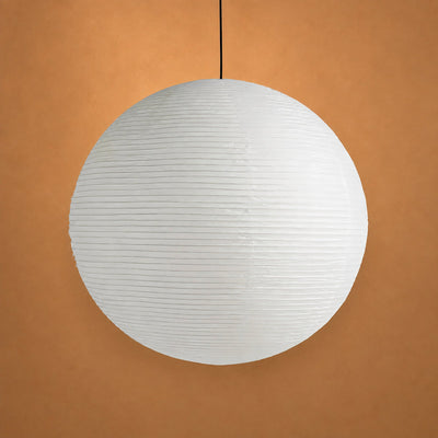 Round Sculptural Bamboo Pendant Light Warm Light for Dining Room & Bedroom