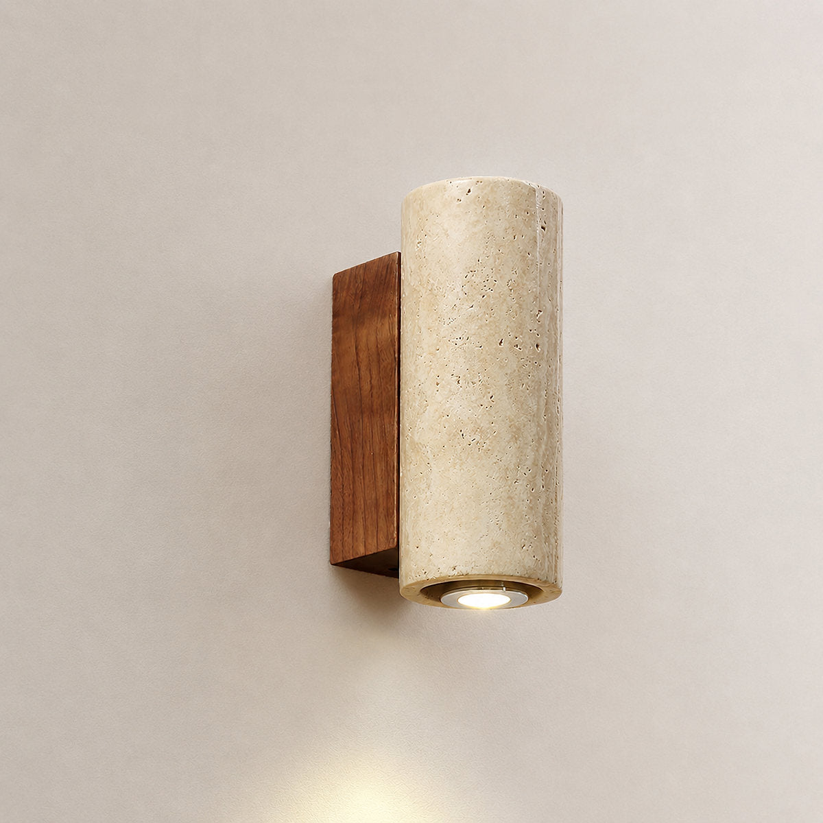 Blend Plug-in Wall Lamp, 2.6-Inch x H 9.1-Inch, Walnut, Warm Light & US Plug for Bedroom & Living Room