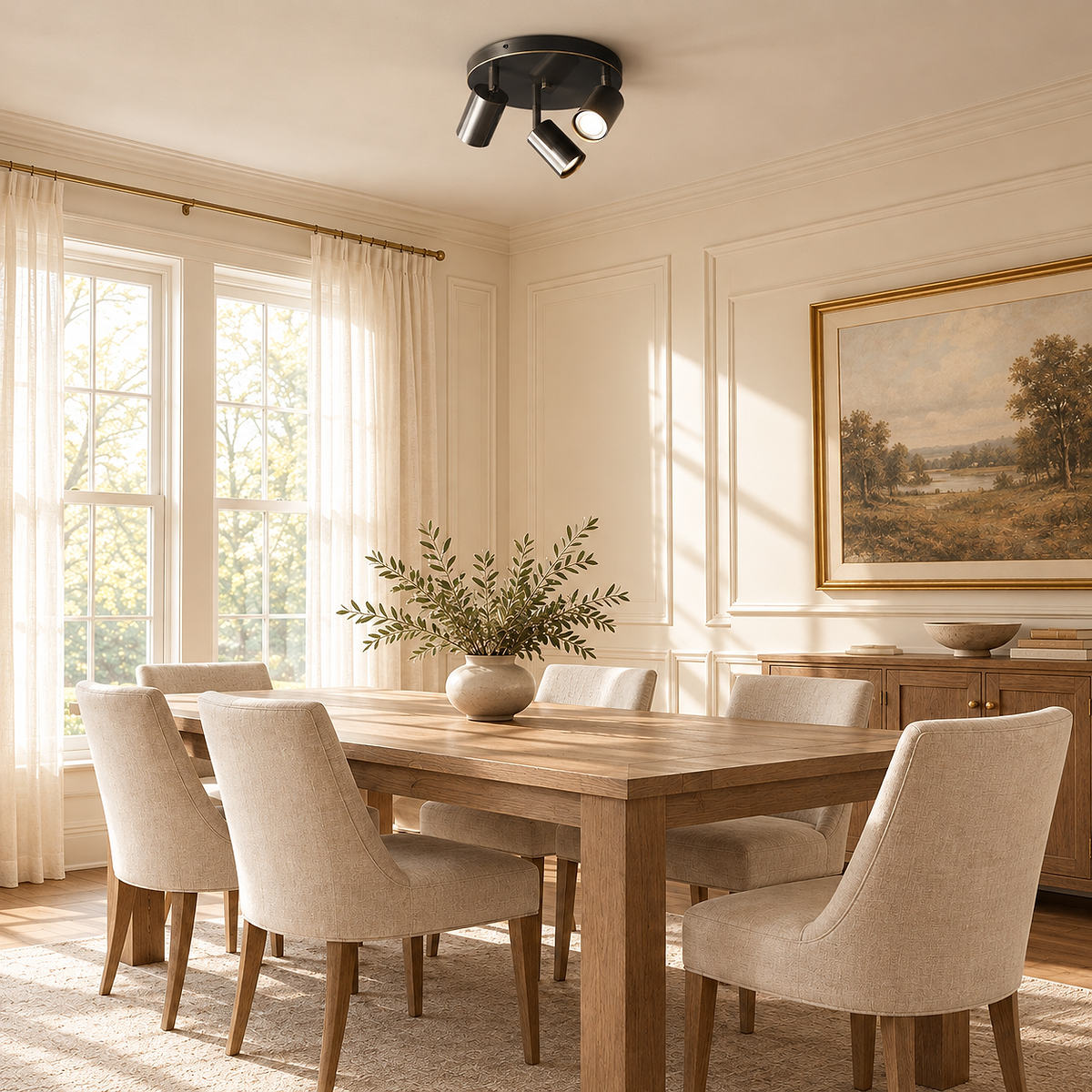 Barrel-Inspired Round Ceiling Light