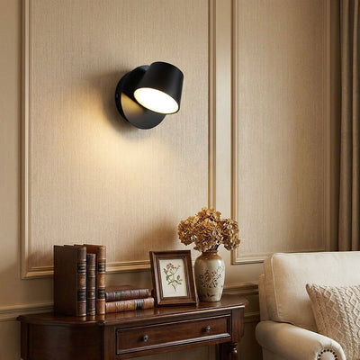 Angle Adjustable Plug-in Wall Lamp, 4.7~15-Inch x H 4.7~3.9-Inch, Black, Warm Light & US Plug for Bedroom & Living Room