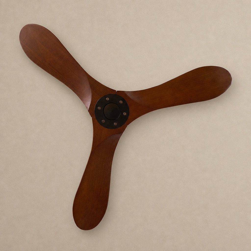 Aero Breeze Ceiling Fan Light, 42~52-Inch x H 13.8-Inch, Walnut Wood & Black for Living Room