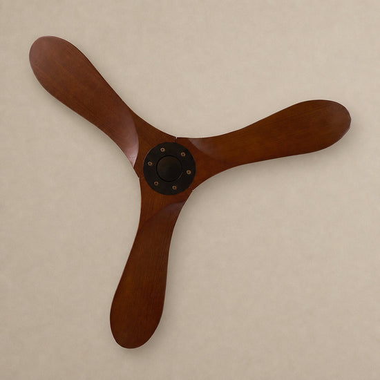 Aero Breeze Ceiling Fan Light, 42~52-Inch x H 13.8-Inch, Walnut Wood & Black for Living Room