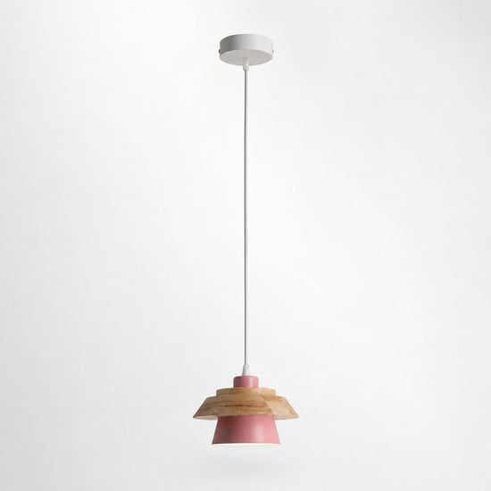 Minimalist Nordic Wood Metal Pendant Light for Dining Room & Living Room