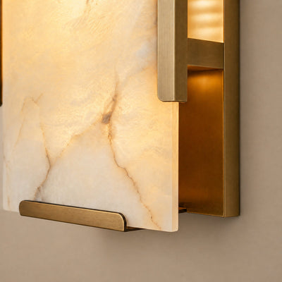 Contemporary Brass Alabaster Wall Sconce