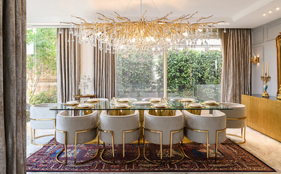 Stunning Tree Branch Crystal Chandelier with Clear Teardrop-shaped for Living/Dining Room