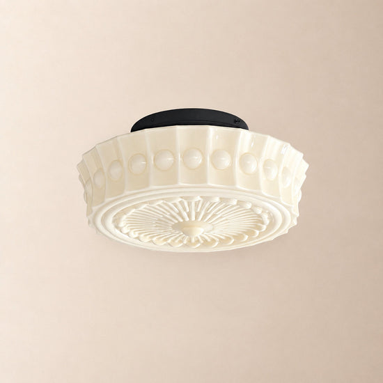 Charles Edwards Ceiling Light, 14.2~17.7-Inch x H 7.1~7.5-Inch, Black & Beige for Living Room