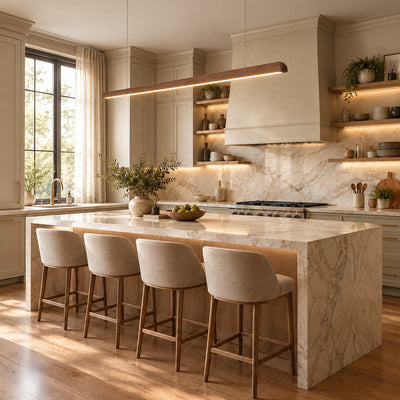 Walnut Wood Linear LED Pendant Light