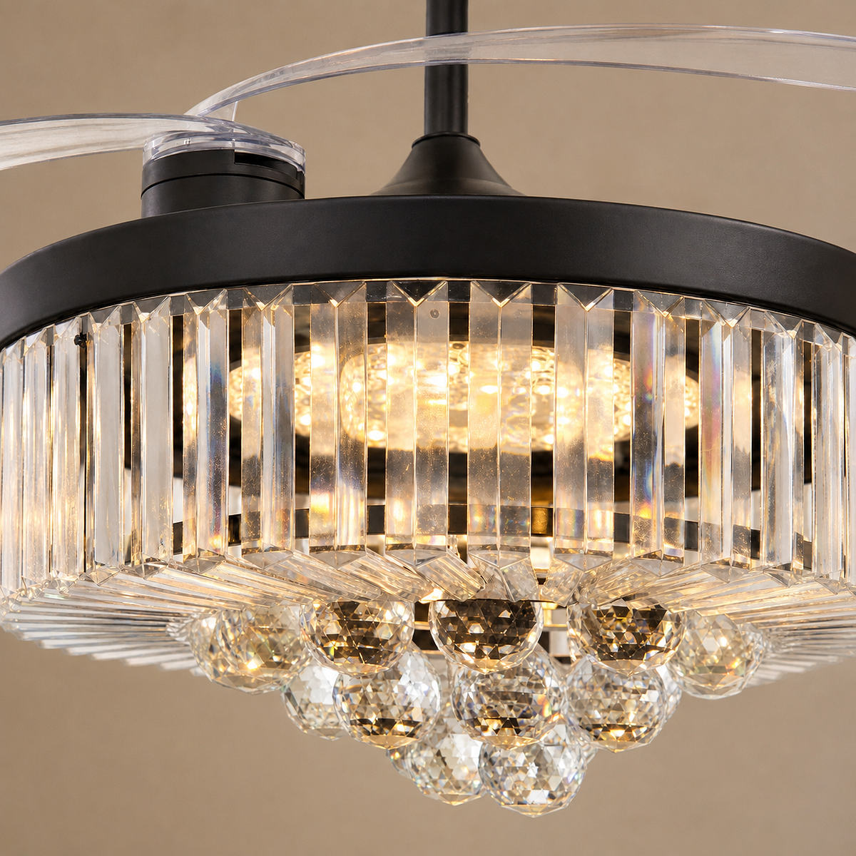 Invisible-Blade Crystal Chandelier Ceiling Fan