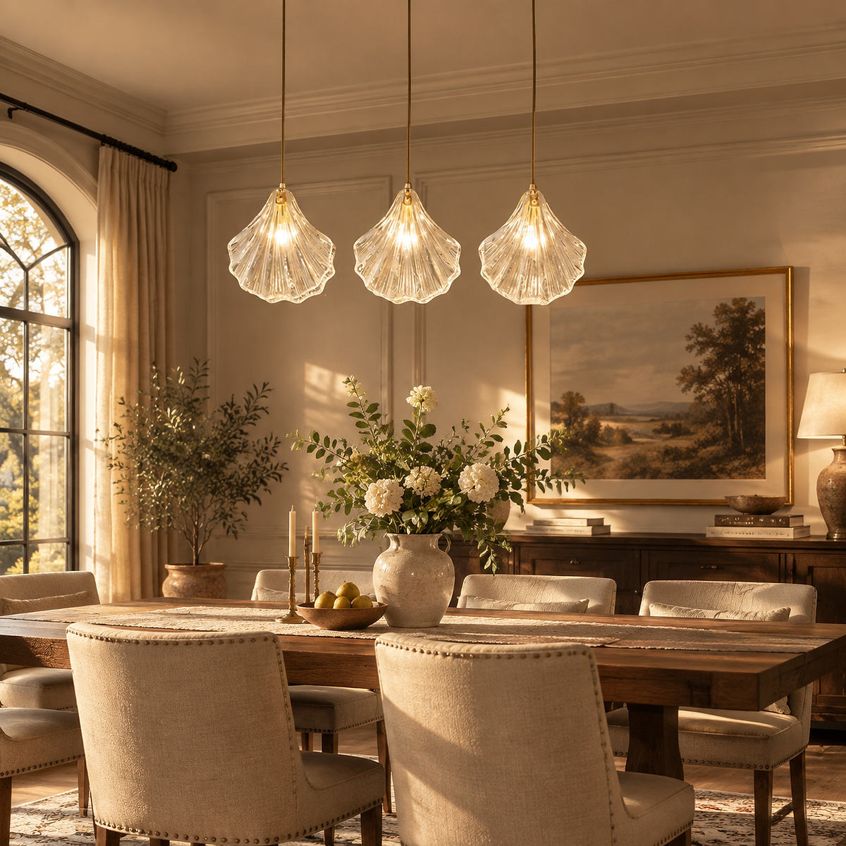 Hand-Blown Glass Swag Pendant Light