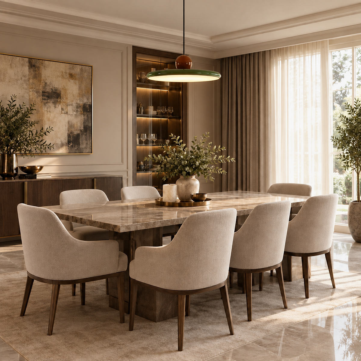 Round Disc Swag Pendant Light