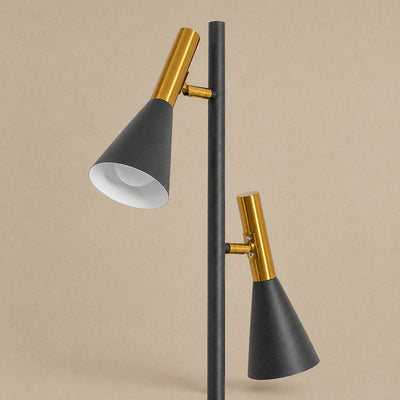 Marble and Iron Floor Lamp with Rotating Shade
