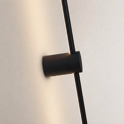 Linear LED Rechargeable Wall Lamp, 2.3-Inch x H 23.6~47.2-Inch, Black, Three-Color Light & USB Charging for Bedroom & Living Room