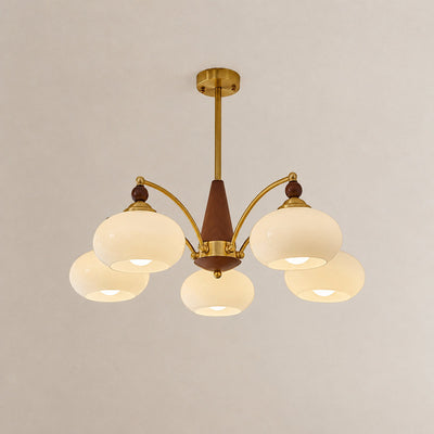Tricolordeer Victorian Inspired Wood and Glass Chandelier