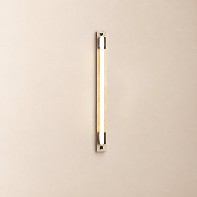 Caelum Light Bar Wall Lamp, 1.9-Inch x H 23.6-Inch, Wood & Yellow Travertine, Warm Light for Living Room & Dining Room