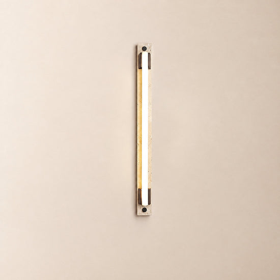 Caelum Light Bar Wall Lamp, 1.9-Inch x H 23.6-Inch, Wood & Yellow Travertine, Warm Light for Living Room & Dining Room