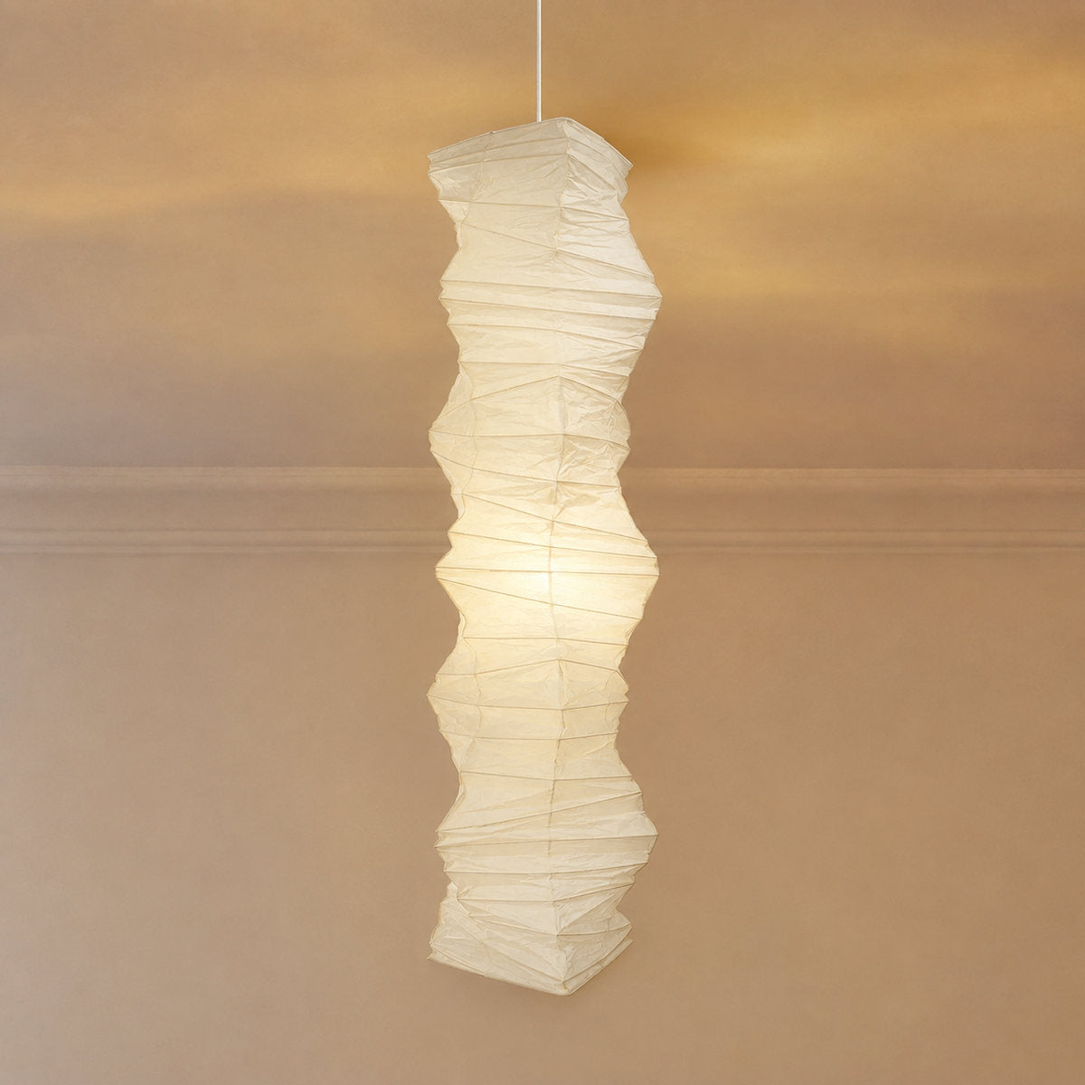 Pleated 33N Tall Column Pendant Light