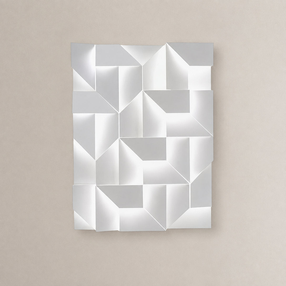 Shadows Grand Wall Lamp, L 11.8-Inch, White & Wired version, Wired & Warm Light for Living Room