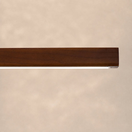 Minimalist Linear Wood Acrylic LED Pendant for Dining Room & Living Room