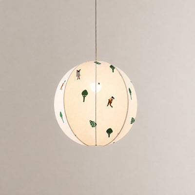 Playful Stitched Fabric Ceiling Pendant Light