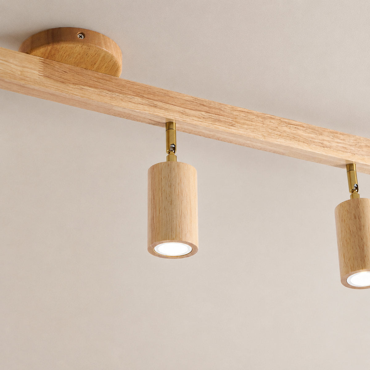 Natural Wood Beam Light Spotlight, L 5.1~47.2-Inch x H 8.7-Inch, Wood, Warm Light for Living Room & Bedroom