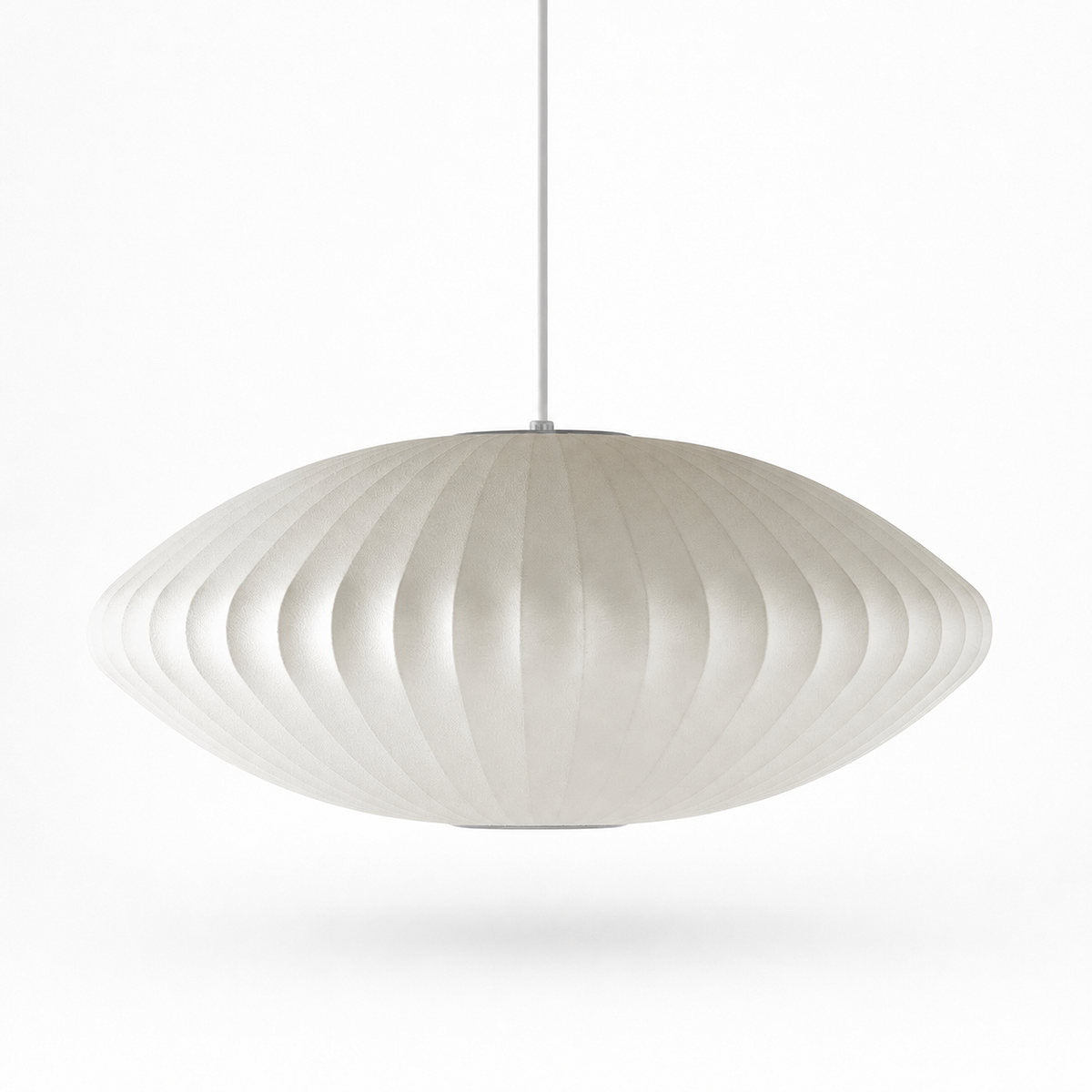 Organic Mulberry Silk Pendant Light with Steel Wireframe