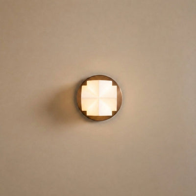 Naala Wall Lamp, 3.7~5.5-Inch x H 7.5~10.6-Inch, Gold & White for Living Room