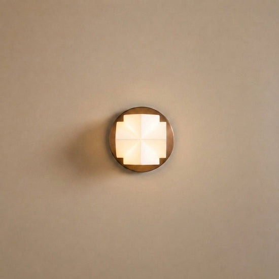 Naala Wall Lamp, 3.7~5.5-Inch x H 7.5~10.6-Inch, Gold & White for Living Room