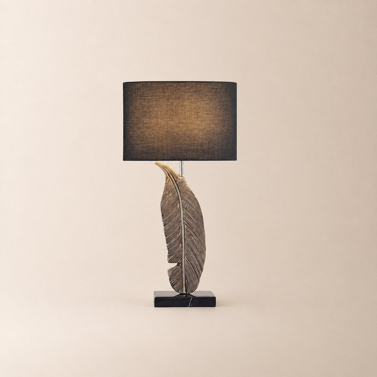 Tricolordeer Sculptural Gold Feather Table Lamp